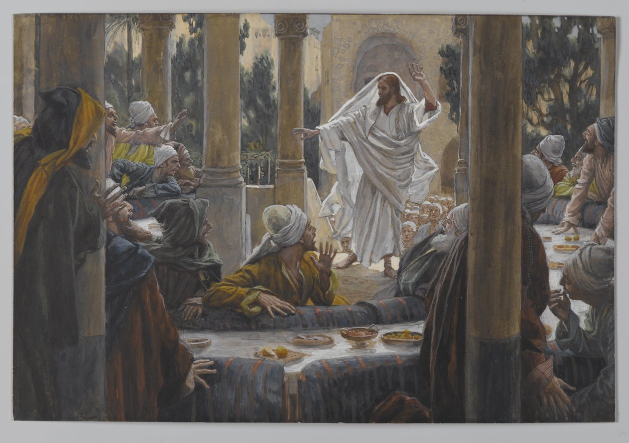 Átok a farizeusok ellen, illusztráció az Urunk, Jézus Krisztus élete című könyvből, 1886-96 (wc grafit fölött, papíron) alkotó: James Jacques Joseph Tissot