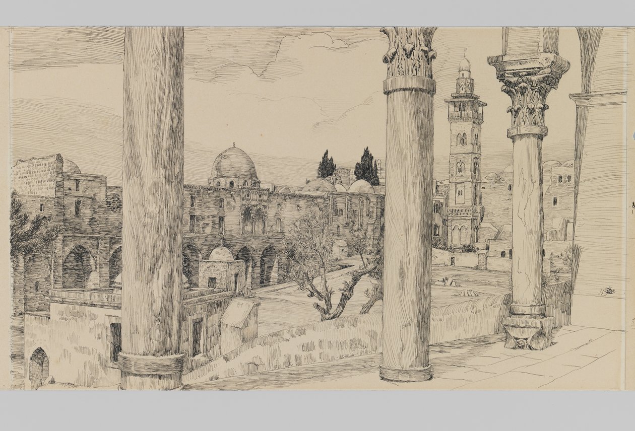 A Haram esplanade, illusztráció az Urunk Jézus Krisztus életéből (tinta és grafit kartonon) alkotó: James Jacques Joseph Tissot