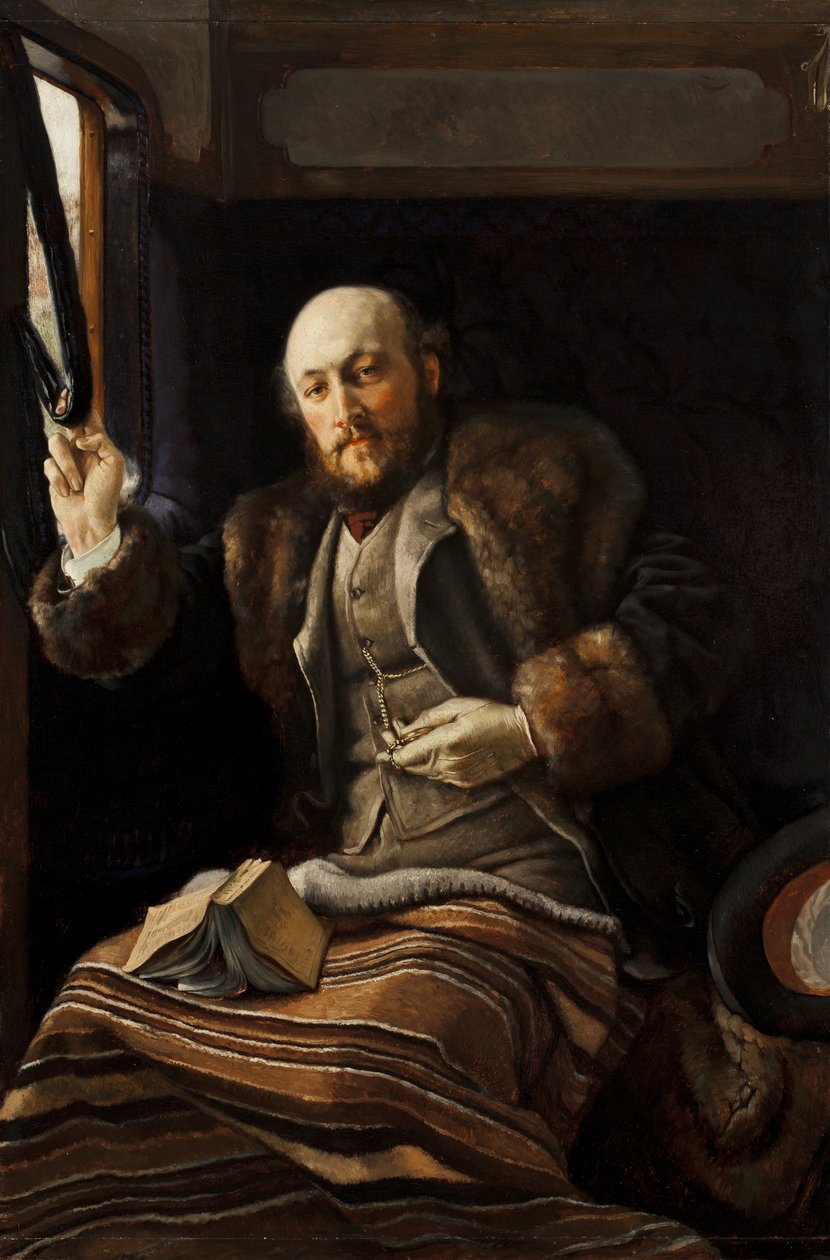 Úriember vasúti kocsiban, 1870-80 alkotó: James Jacques Joseph Tissot