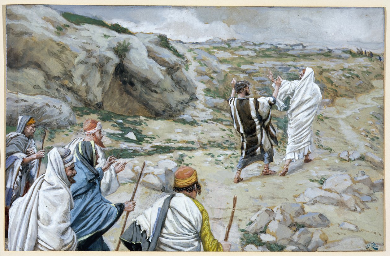 Get Thee Behind Me, Sátán, illusztráció a Krisztus életéhez, 1886-94 (wc és gouache kartonon) alkotó: James Jacques Joseph Tissot