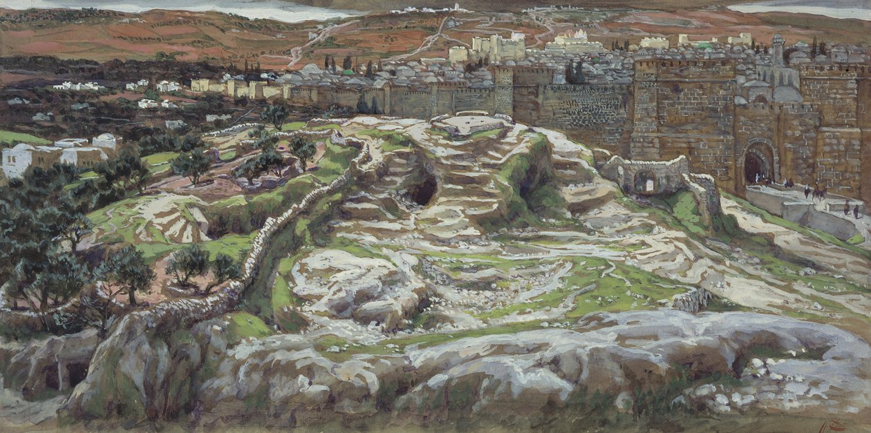 Golgota és a Szent Sír a mi Uraink idejében, illusztráció a Krisztus életéhez, 1886-94 (wc és gouache kartonon) alkotó: James Jacques Joseph Tissot
