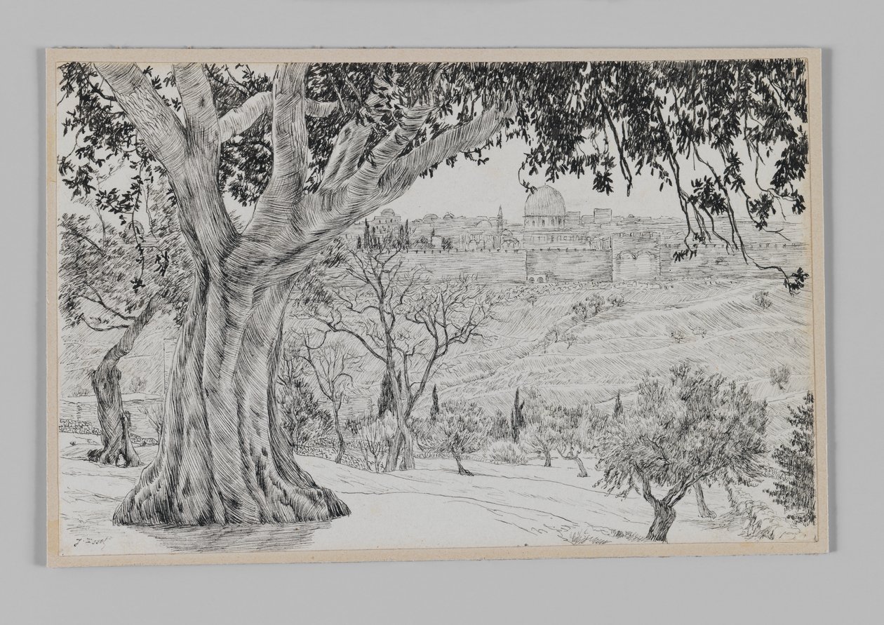 Félúton az Olajfák hegyére, illusztráció a mi Urunk Jézus Krisztus életéből alkotó: James Jacques Joseph Tissot