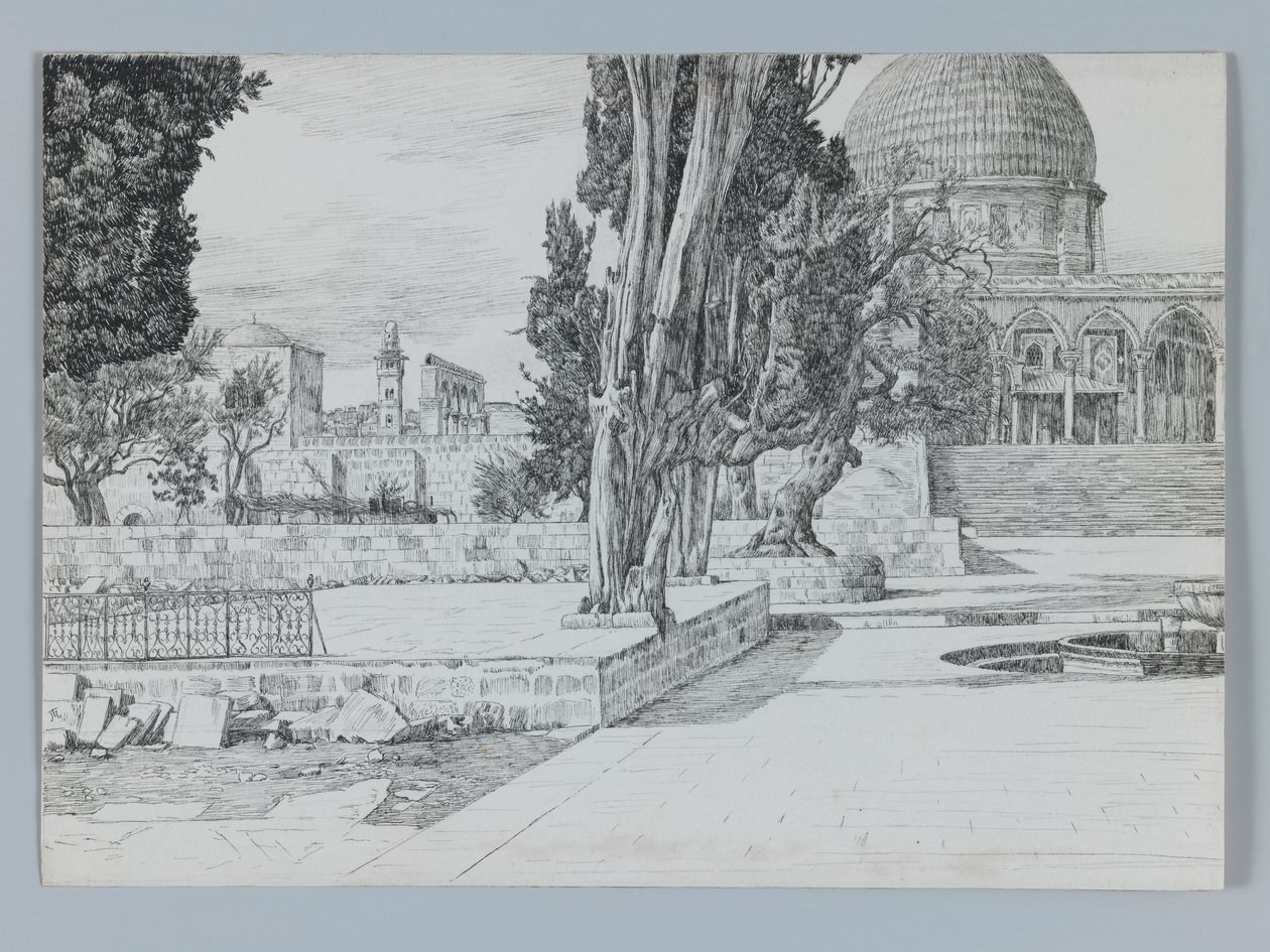 Haram, Es-Sakrah mecsetje, illusztráció az Urunk Jézus Krisztus életéből (toll és tinta szőtt papíron) alkotó: James Jacques Joseph Tissot