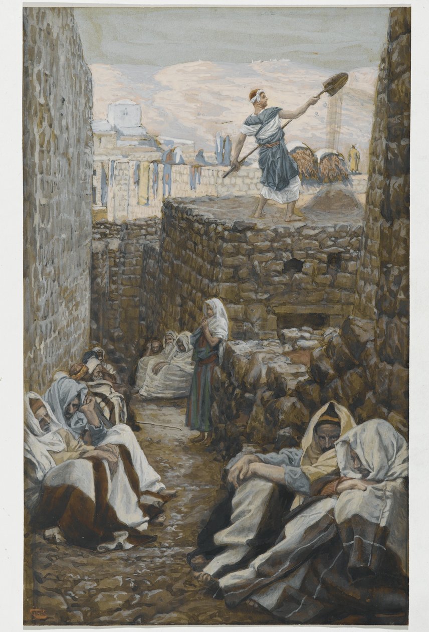 Aki lenyeli a búzáját, illusztráció a mi Urunk Jézus Krisztus életéből (wc grafit fölött, papíron) alkotó: James Jacques Joseph Tissot