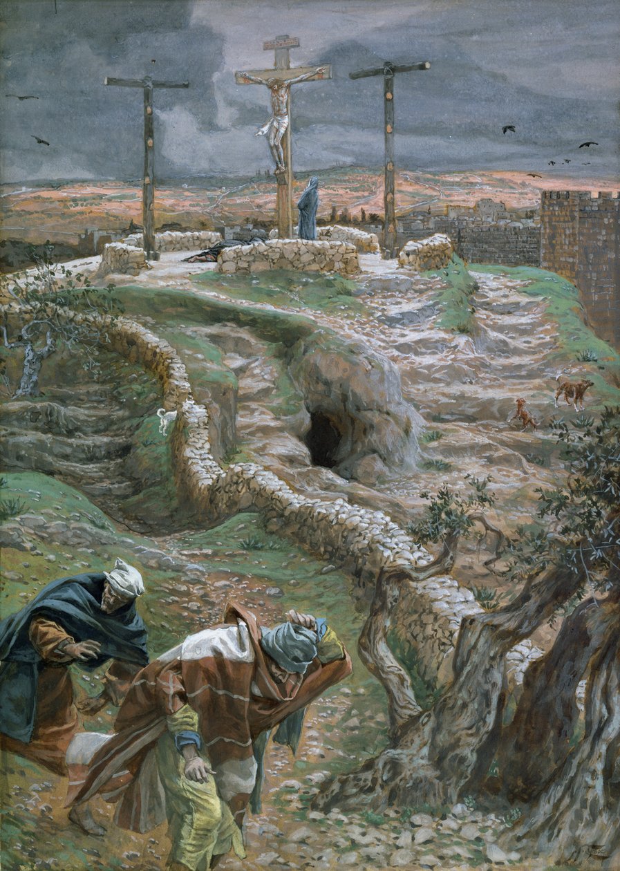 Egyedül Jézus a kereszten, illusztráció: Krisztus élete, 1884-96 (wc és gouache kartonon) alkotó: James Jacques Joseph Tissot