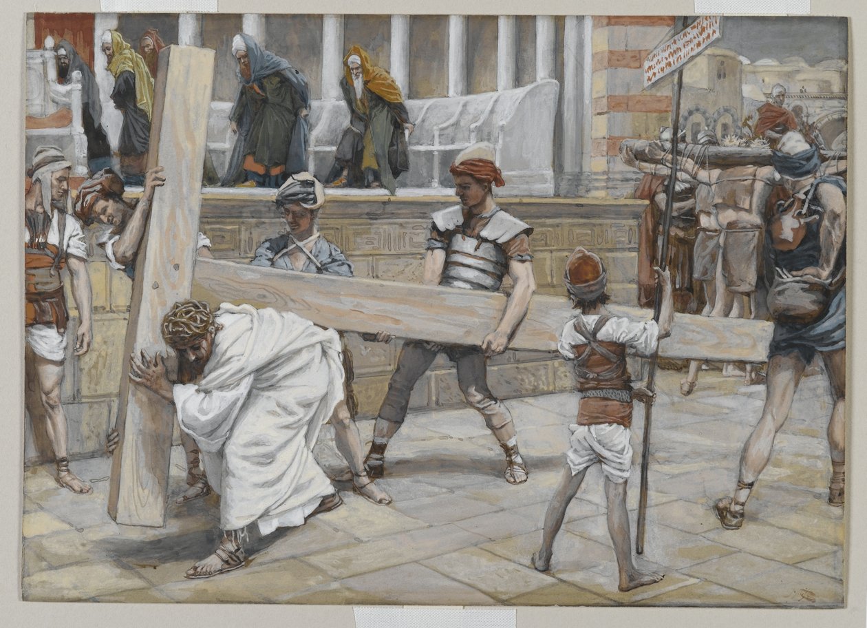 A keresztet hordozó Jézus, illusztráció az Urunk Jézus Krisztus élete című könyvből, 1886-94 (wc grafit fölött, papíron) alkotó: James Jacques Joseph Tissot