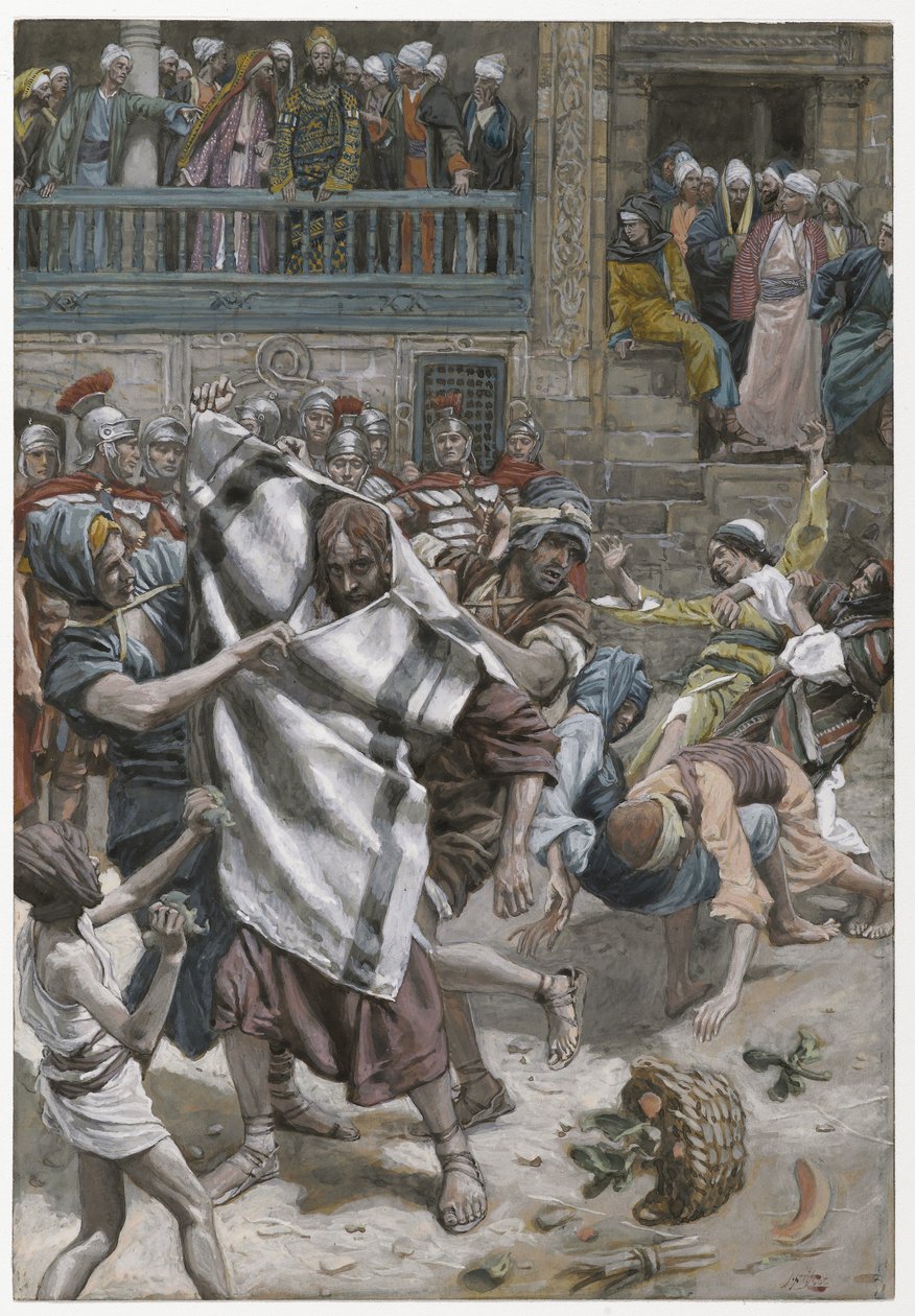 Jézus Heródes előtt, illusztráció az Urunk, Jézus Krisztus élete című könyvből, 1886-94 (wc grafit fölött, papíron) alkotó: James Jacques Joseph Tissot