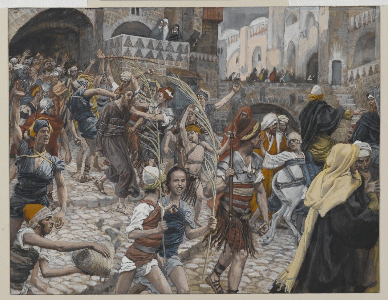 Jézus vezette Kajafástól Pilátushoz, illusztráció a mi Urunk Jézus Krisztus élete, 1886-94 (wc grafit felett papíron) című könyvéből alkotó: James Jacques Joseph Tissot