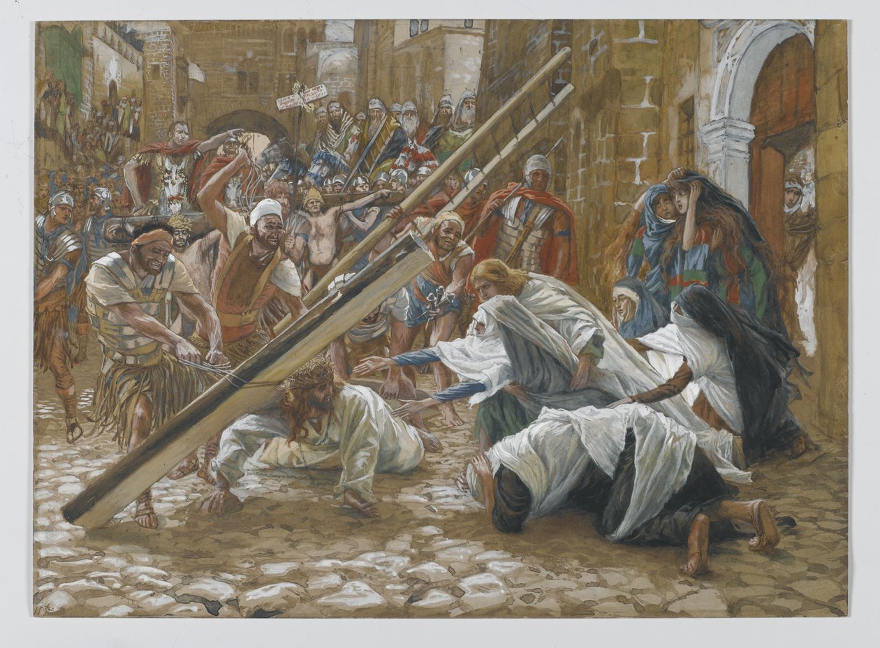 Jézus találkozik az anyjával, illusztráció az Urunk, Jézus Krisztus élete, 1886-94 (wc grafit felett papíron) című könyvéből alkotó: James Jacques Joseph Tissot
