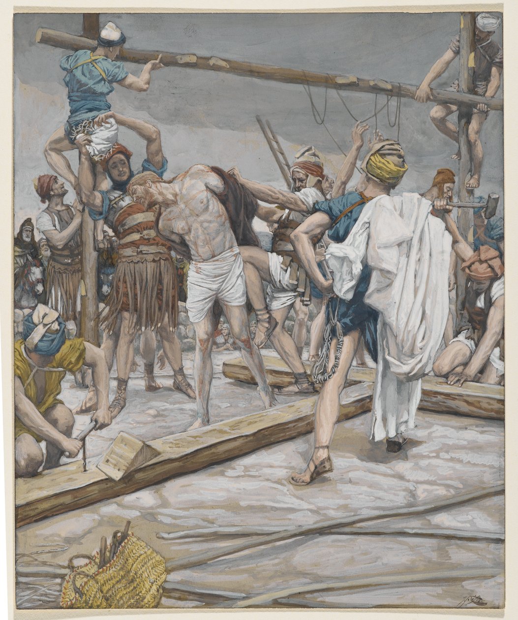 Jézus, levetkőzve, illusztráció az Urunk, Jézus Krisztus élete, 1886-94 (wc grafit felett, papíron) című könyvéből alkotó: James Jacques Joseph Tissot