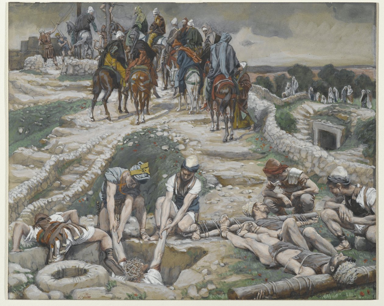 Jézus a ciszternából, illusztráció az Urunk Jézus Krisztus élete, 1886-94 (wc grafit felett papíron) című könyvéből alkotó: James Jacques Joseph Tissot