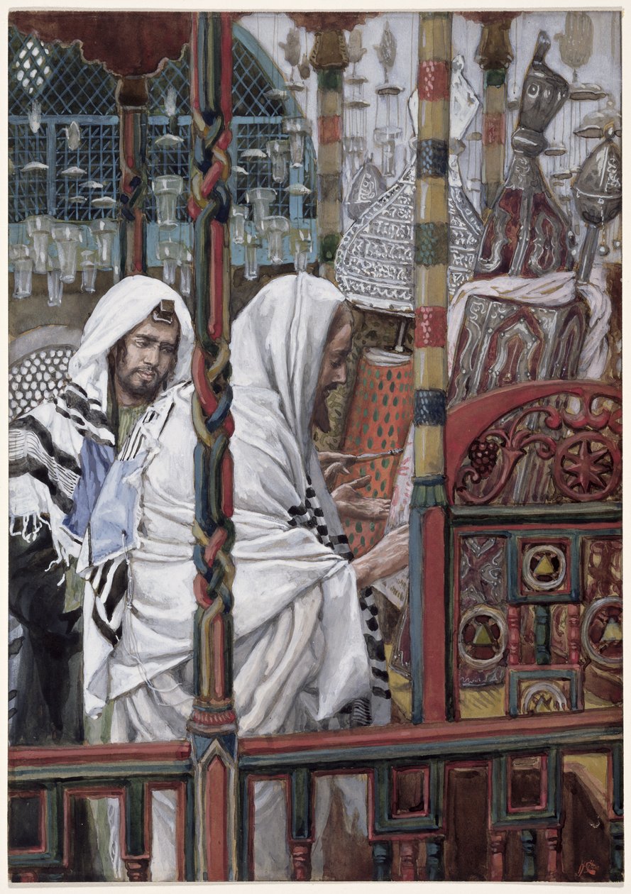 Jézus tanítás a zsinagógában, illusztráció a Krisztus életéhez, 1886-94 körül (wc és gouache kartonon) alkotó: James Jacques Joseph Tissot