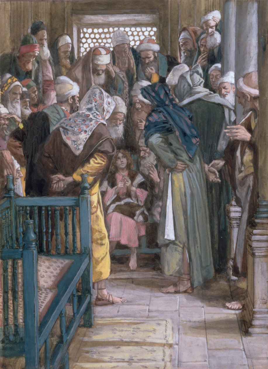 Jézus az orvosok között, illusztráció a Krisztus életéhez, 1886-96 (guache, kartonpapír) alkotó: James Jacques Joseph Tissot