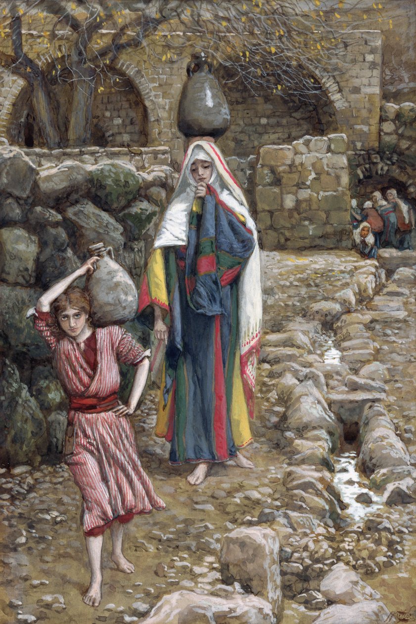 Jézus és anyja a kútnál, illusztráció a Krisztus életéhez, 1886-94 körül (wc és gouache kartonon) alkotó: James Jacques Joseph Tissot
