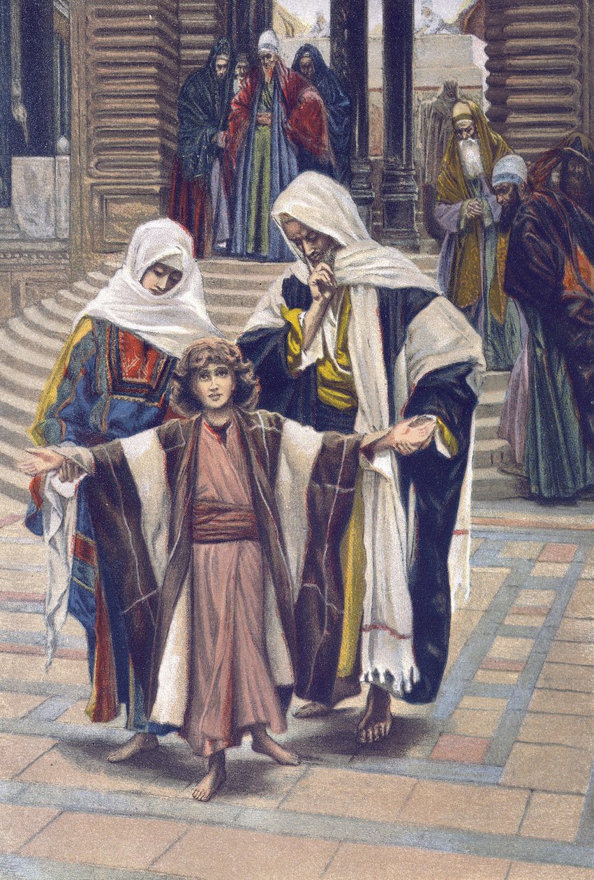 Jézus megtalálta - Jézus megtalálta - "" A mi Urunk Jézus Krisztus életéből" - 1899 James Tissot - Jézus megtalálta a templomban - Urunk Jézus Krisztus élete, Jacques Joseph (Jacques Joseph) Tissot dit James Tissot ( 1836-1902) alkotó: James Jacques Joseph Tissot
