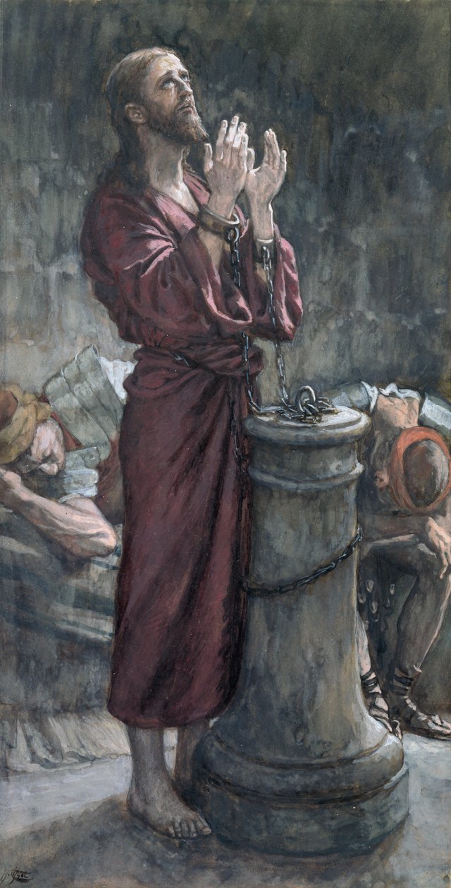 Jézus a börtönben, illusztráció a Krisztus életéhez, 1884-96 körül (Wc és gouache kartonon) alkotó: James Jacques Joseph Tissot