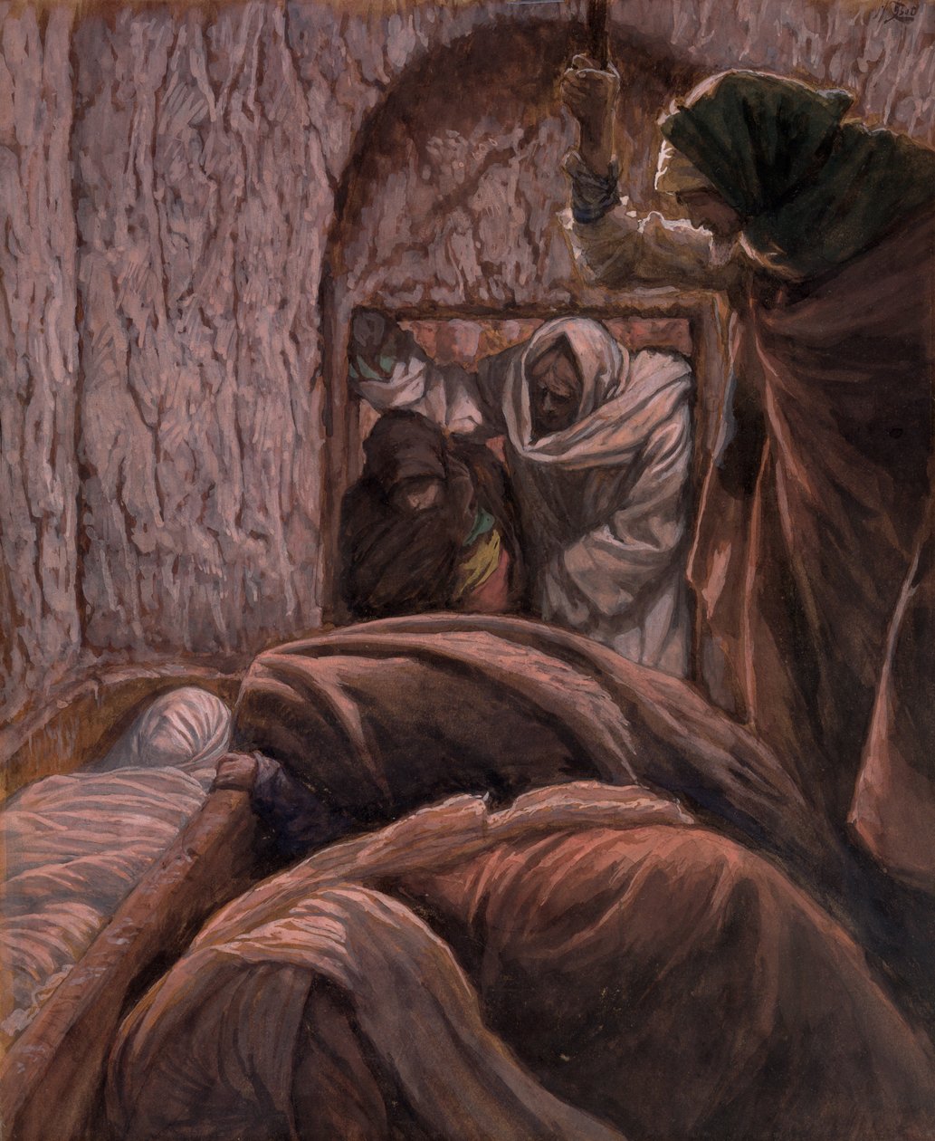 Jézus a sírban, illusztráció: Krisztus élete, 1884-96 (wc és gouache kartonon) alkotó: James Jacques Joseph Tissot
