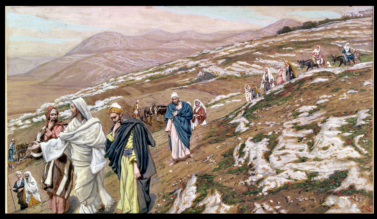 Jézus útban Galileába, illusztráció a Krisztus életéhez, 1886-96 körül (guache, kartonpapír) alkotó: James Jacques Joseph Tissot