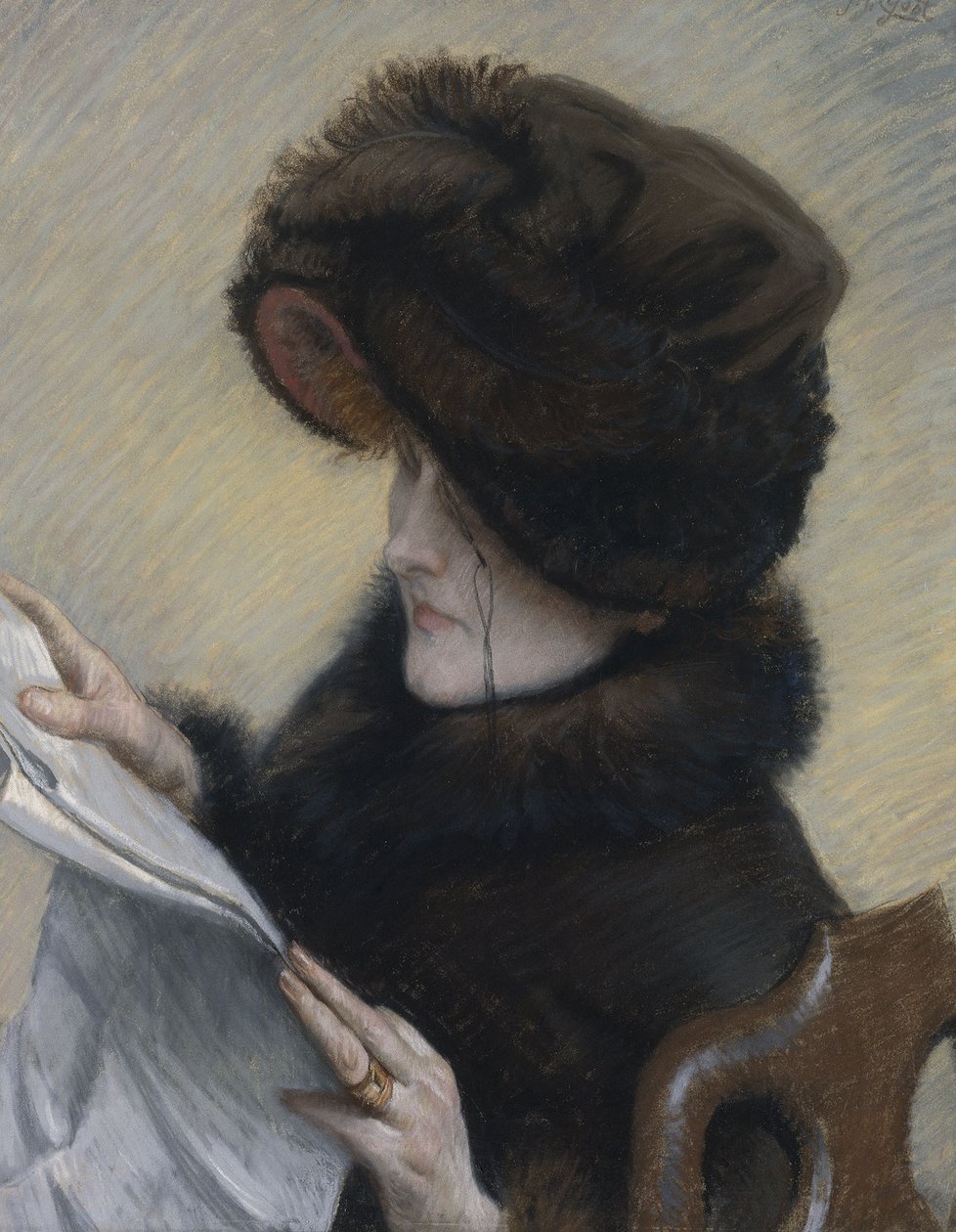 Az olvasó, 1883 körül (pasztell, vászonra fektetett papíron) alkotó: James Jacques Joseph Tissot