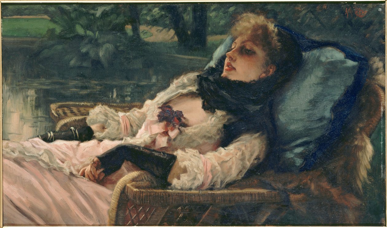 La Rêveuse Az álmodozó, avagy Nyári este c. 1876. alkotó: James Jacques Joseph Tissot