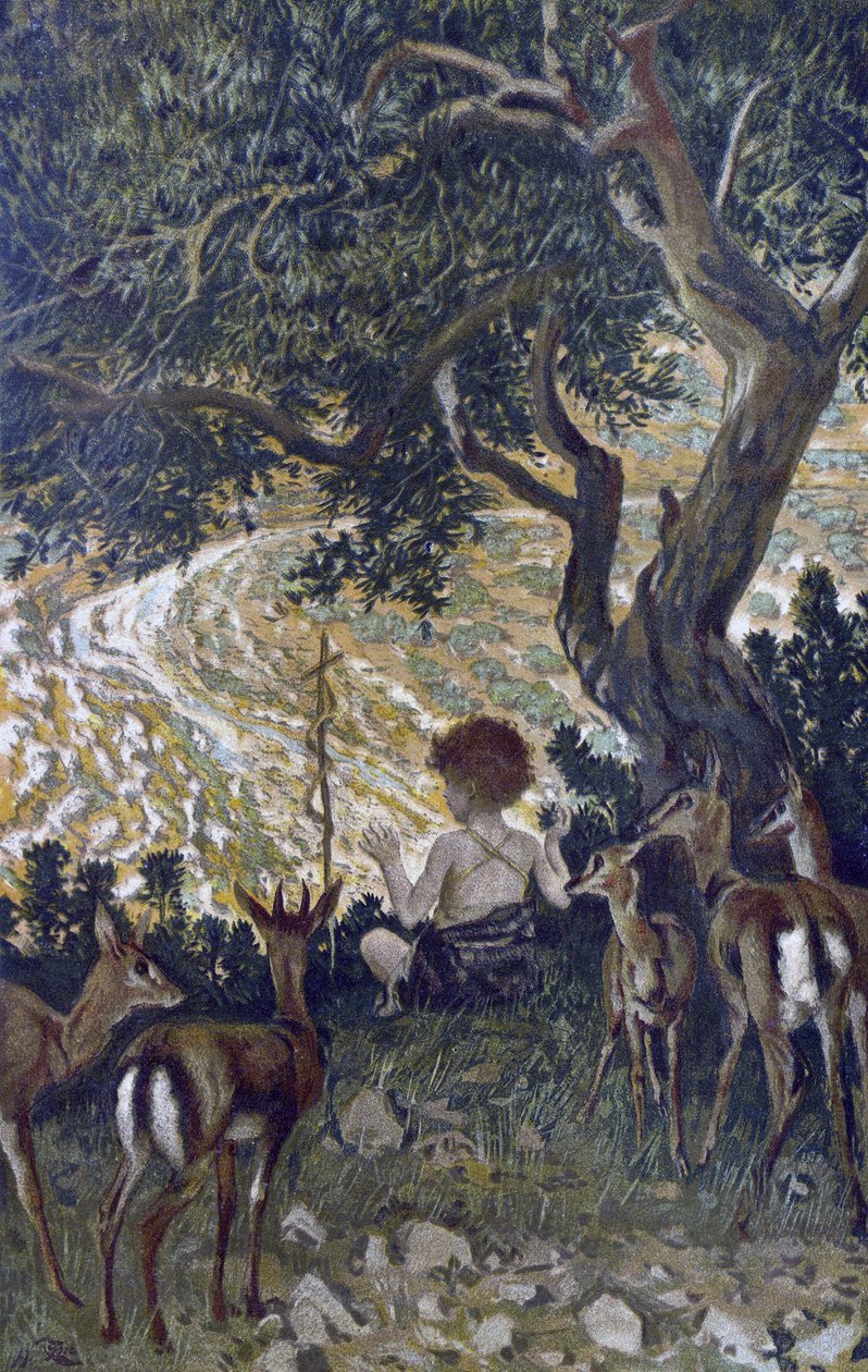 L"enfance de Keresztelő Szent János - Keresztelő Szent János gyermekkora - A mi Urunk Jézus Krisztus életéből" - 1899 James Tissot - La vie de notre seigneur Jézus Krisztus, Jacques Joseph alkotó: James Jacques Joseph Tissot