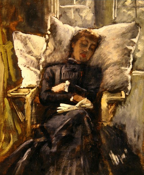 Newton asszony a konzervatóriumi székben, 1871 körül (olaj, vászon) alkotó: James Jacques Joseph Tissot