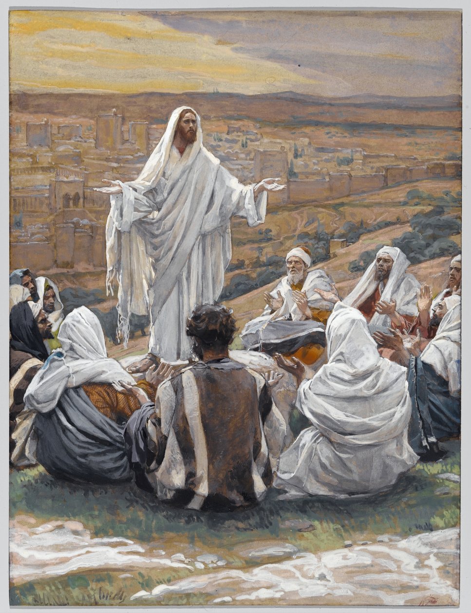 Pater Noster – The Lords Prayer, illusztráció: Krisztus élete, 1886-94 körül (wc és gouache kartonon) alkotó: James Jacques Joseph Tissot