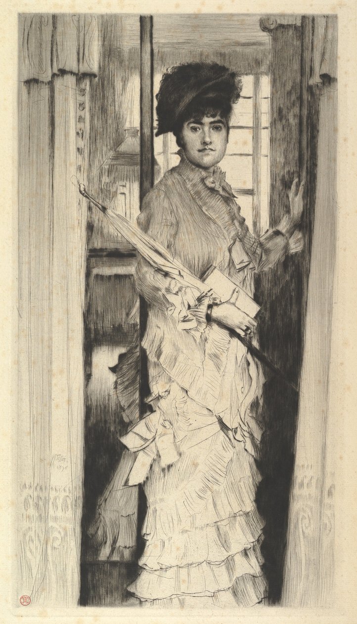 L. kisasszony portréja, avagy az ajtónak nyitva vagy zárva kell lennie, 1876. alkotó: James Jacques Joseph Tissot