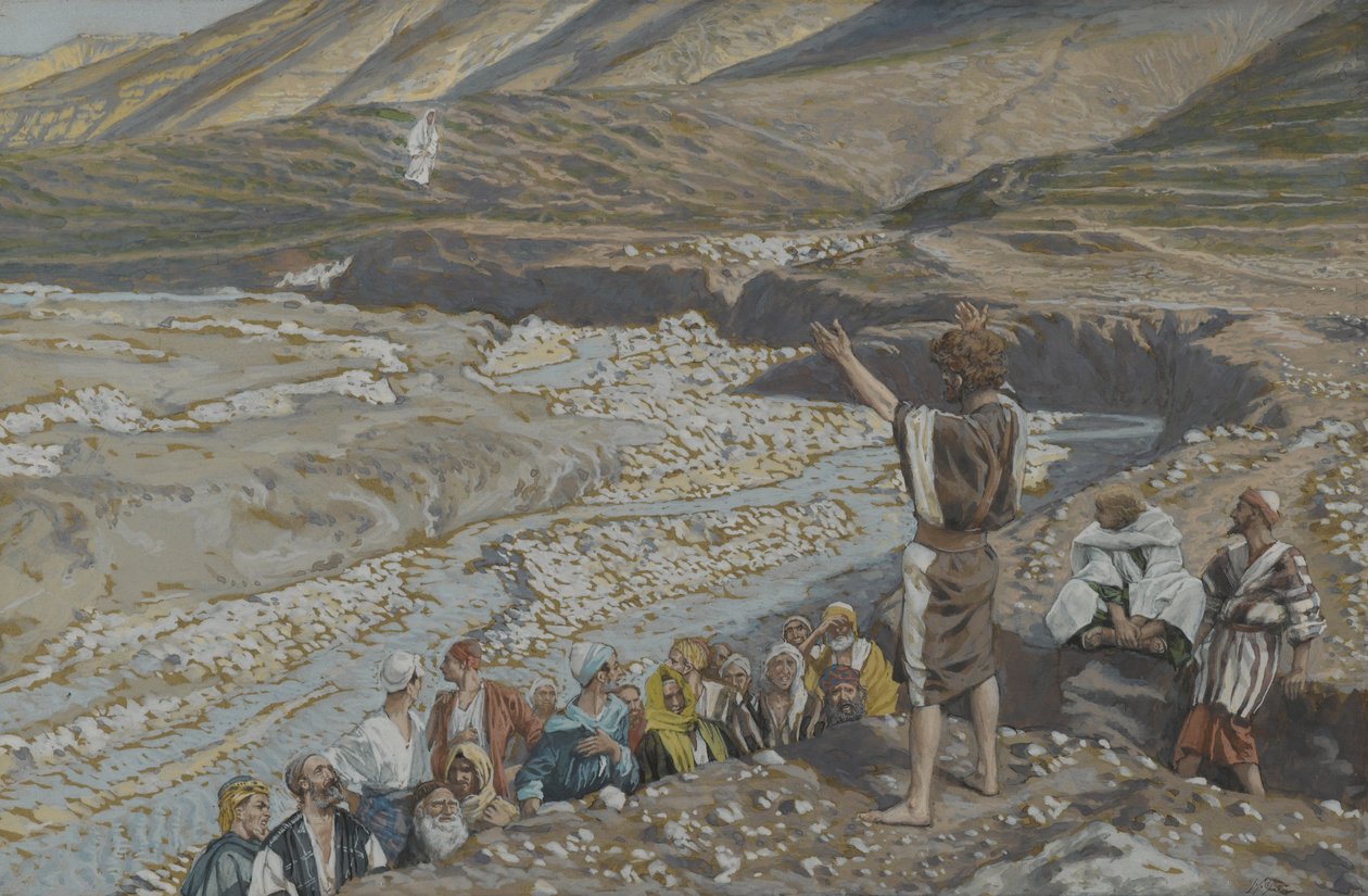 Keresztelő Szent János messziről látja Jézust, illusztráció a mi Urunk Jézus Krisztus életéből (wc grafit fölött, papíron) alkotó: James Jacques Joseph Tissot