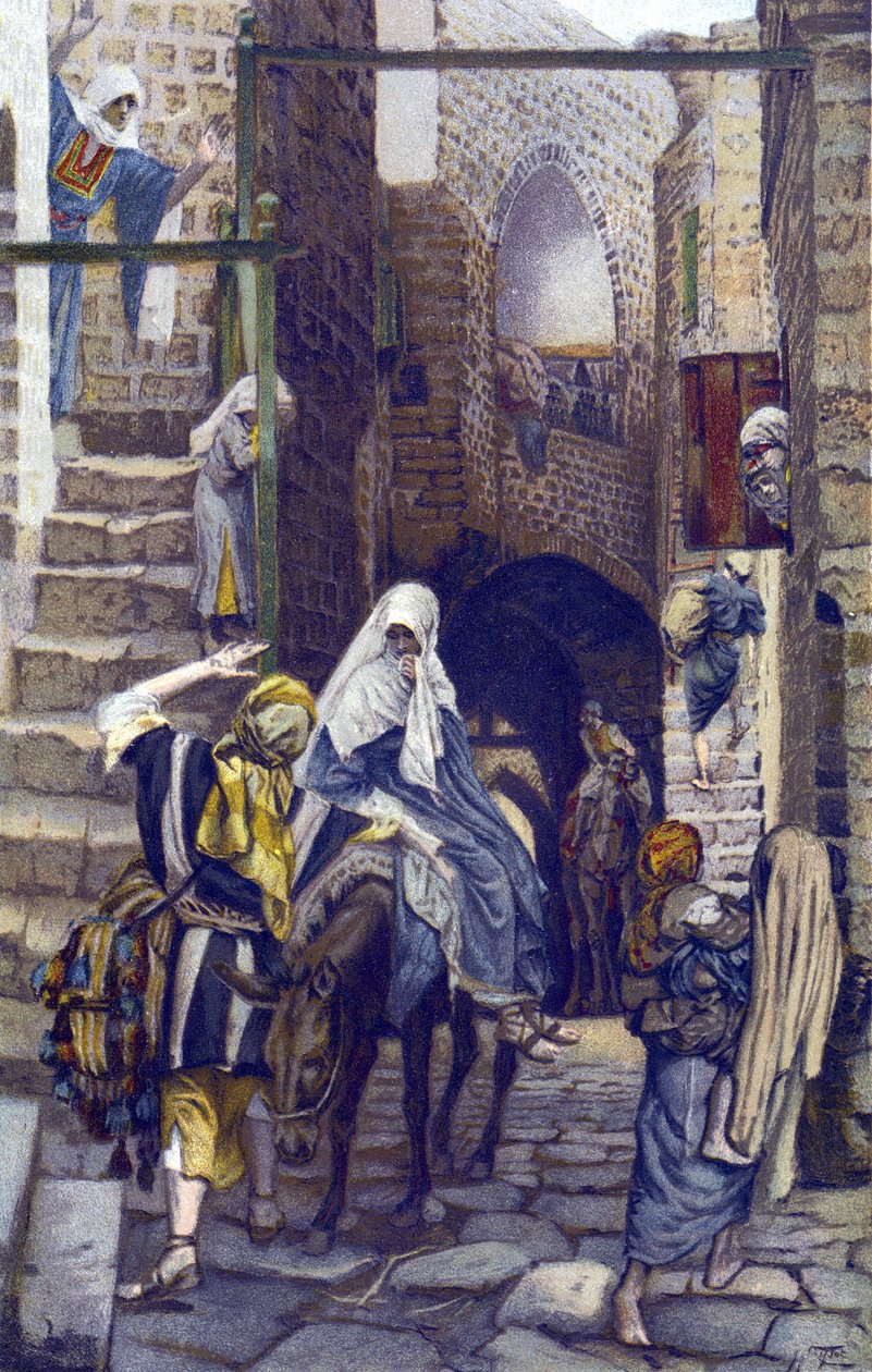 Szent József szállást keres Betlehemben - Szent József szállást keres Betlehemben - "" A mi Urunk Jézus Krisztus életéből" - 1899 James Tissot - Szent József szállást keres Betlehemben - A mi Urunk Jézus Krisztus élete, írta: Jacques Joseph (Ja alkotó: James Jacques Joseph Tissot