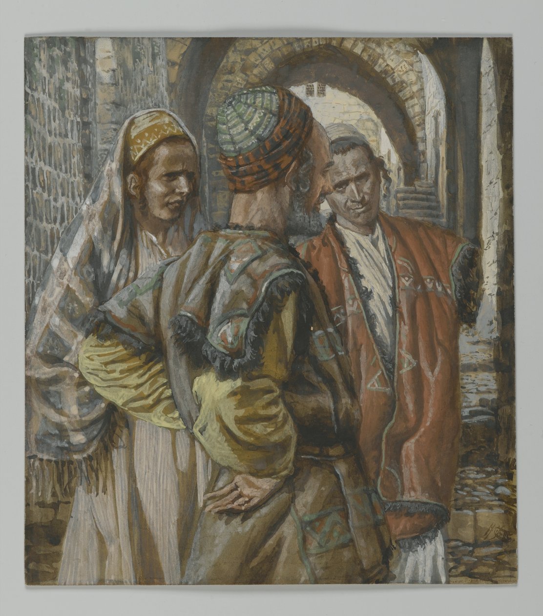 Cirénei Simon és két fia, Sándor és Rufus, illusztráció a mi Urunk Jézus Krisztus élete, 1886-94 című könyvéből (wc grafit fölött, papíron) alkotó: James Jacques Joseph Tissot