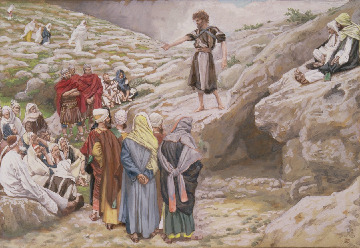 Keresztelő Szent János és a farizeusok, illusztráció a Krisztus életéhez, 1886-96 körül (guache, kartonpapír) alkotó: James Jacques Joseph Tissot