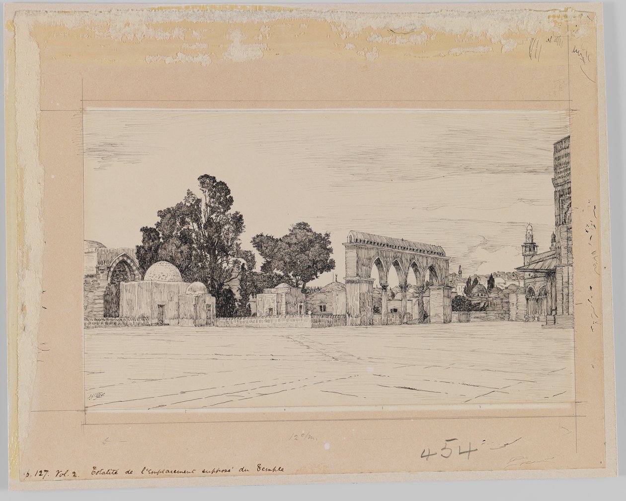 A templom feltételezett helye, illusztráció az Urunk Jézus Krisztus életéből (tinta papíron) alkotó: James Jacques Joseph Tissot