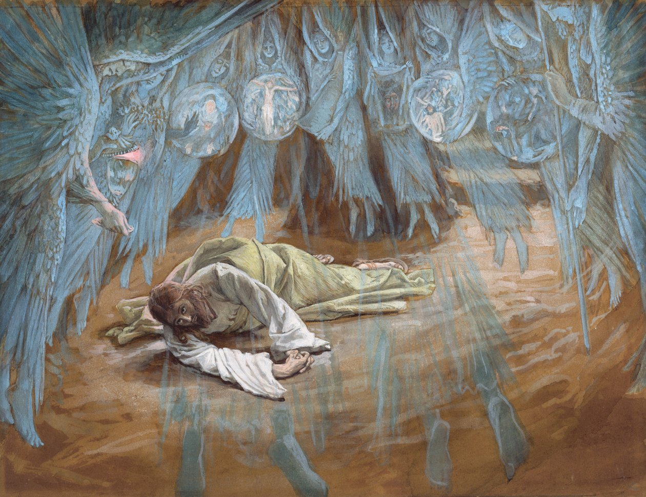 Az agónia a kertben, illusztráció a Krisztus életéhez, 1886-94 (wc és gouache kartonon) alkotó: James Jacques Joseph Tissot