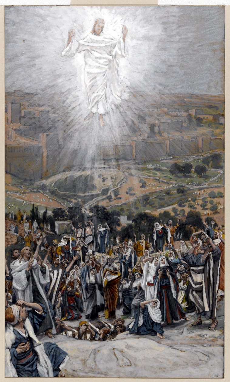 A mennybemenetel az Olajfák hegyéről, illusztráció a Krisztus életéhez, 1884-96 körül (wc és gouache kartonon) alkotó: James Jacques Joseph Tissot