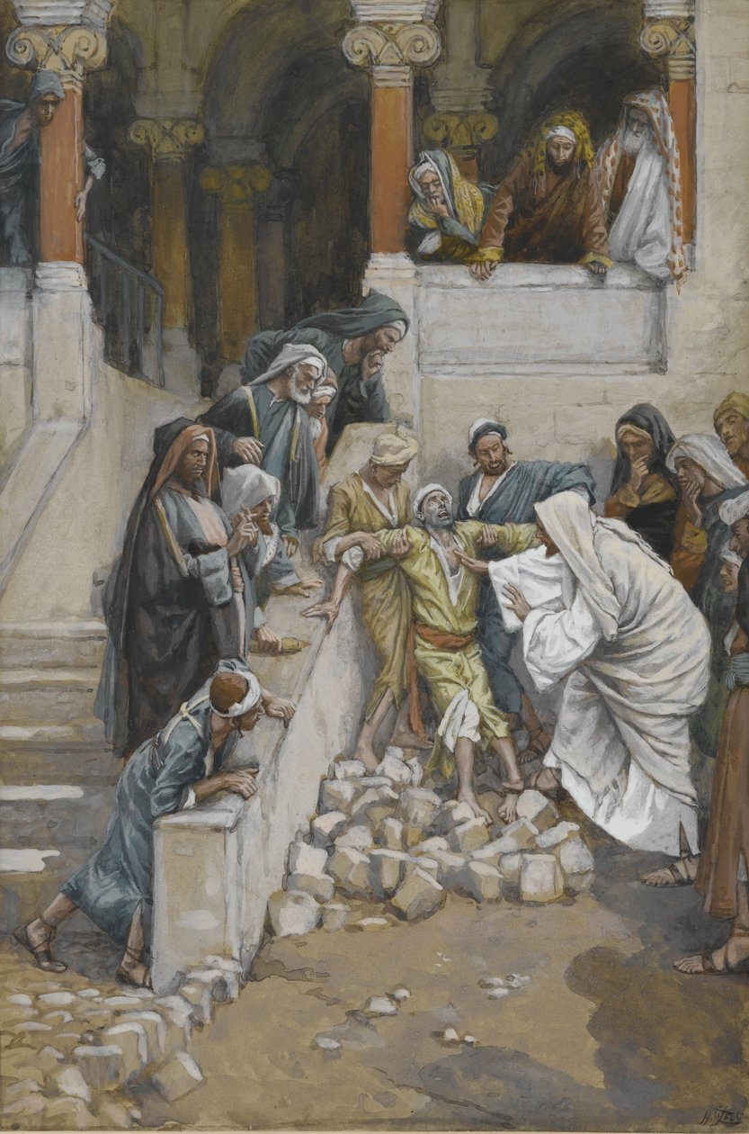 Az ördögök által megszállt vak és néma ember, illusztráció az Urunk Jézus Krisztus életéből (wc grafit fölött, papíron) alkotó: James Jacques Joseph Tissot