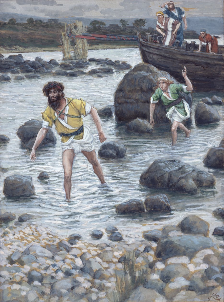 Szent Jakab és Szent János elhívása, illusztráció a Krisztus életéhez, 1886-94 (wc és gouache kartonon) alkotó: James Jacques Joseph Tissot