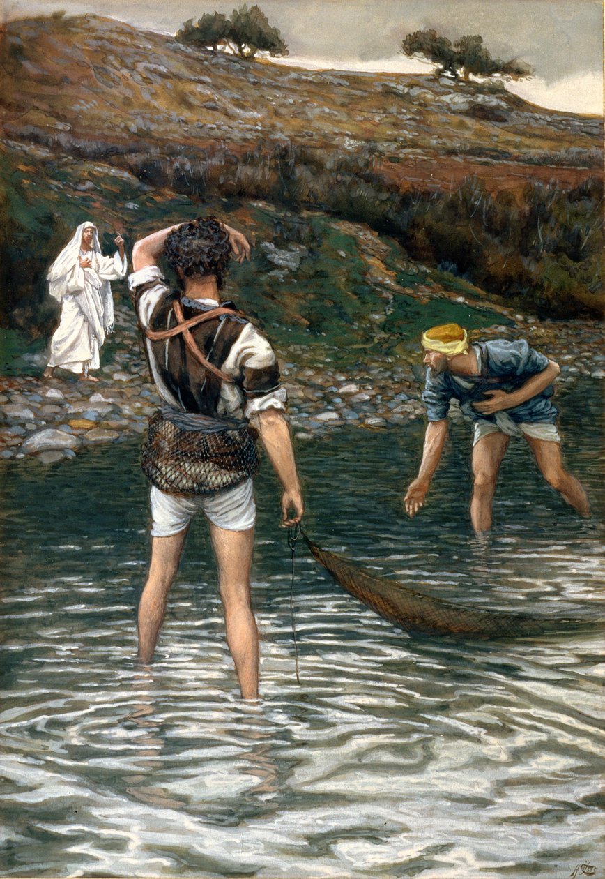 Szent Péter és Szent András elhívása, illusztráció a Krisztus életéhez, 1886-94 alkotó: James Jacques Joseph Tissot