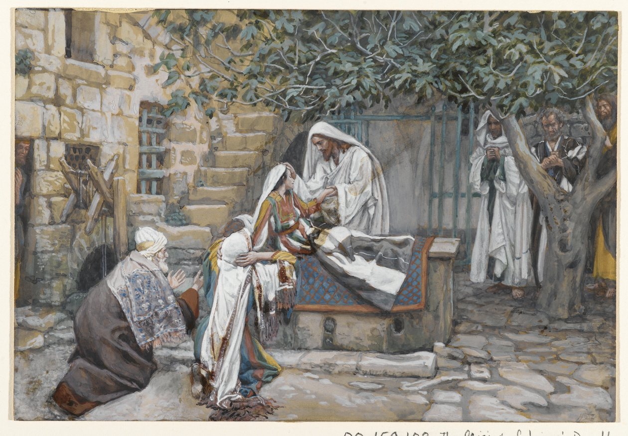 Jairus lánya, illusztráció az Urunk Jézus Krisztus életéből (wc grafit fölött, papíron) alkotó: James Jacques Joseph Tissot
