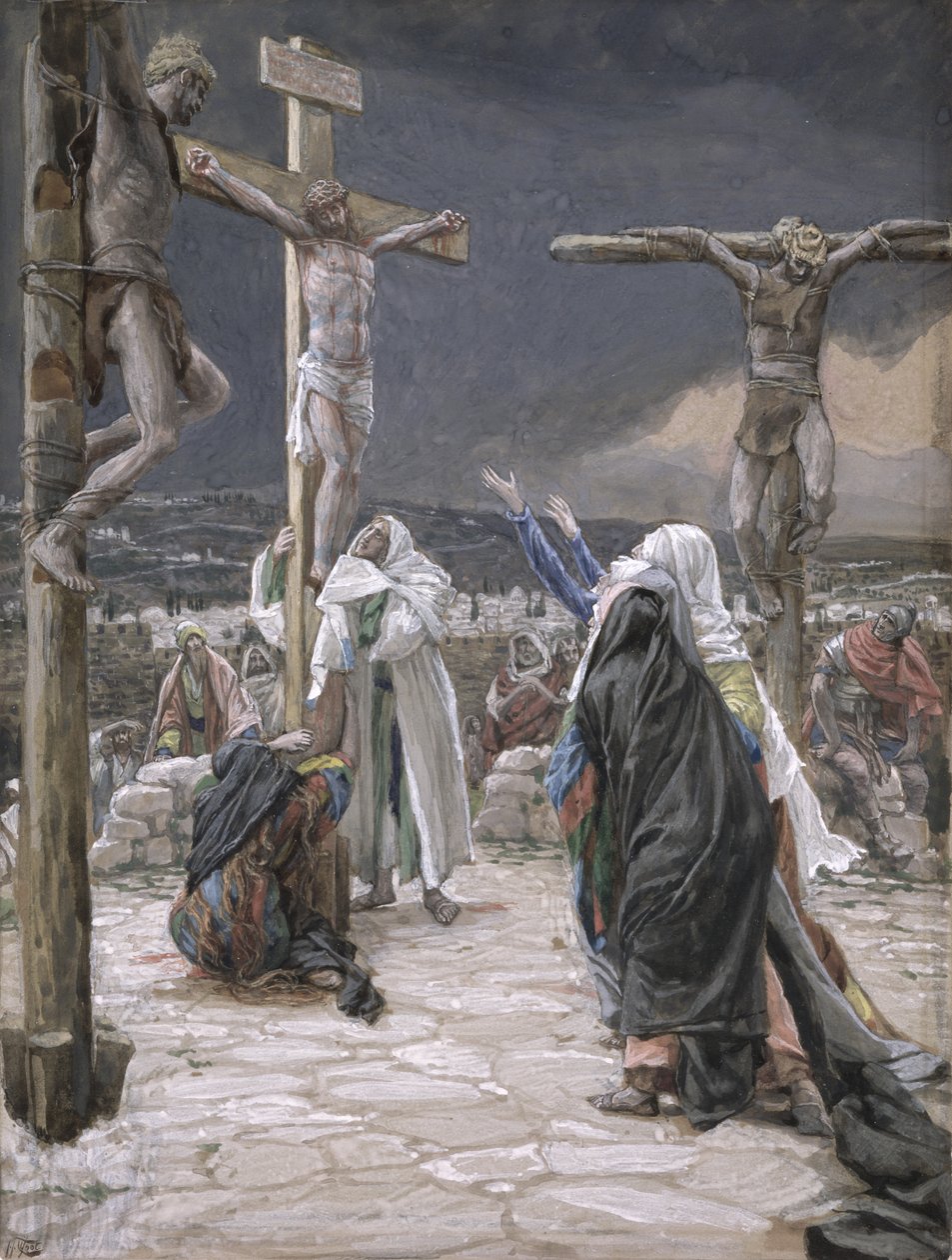 Jézus halála, illusztráció a Krisztus életéhez, 1884-96 körül (Wc és gouache kartonon) alkotó: James Jacques Joseph Tissot