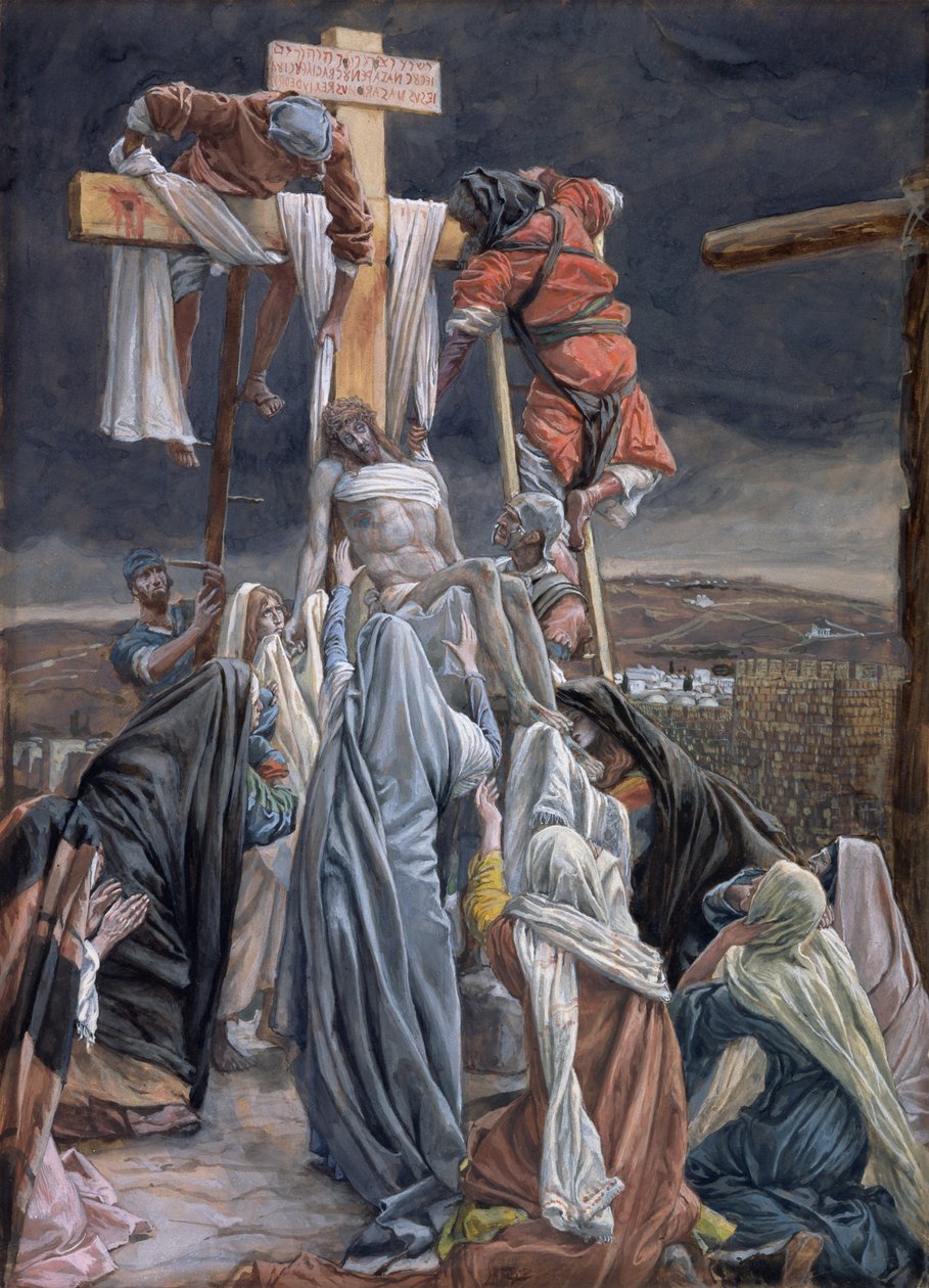 A keresztről való leszállás, illusztráció a Krisztus életéhez, 1884-96 körül (wc és gouache kartonon) alkotó: James Jacques Joseph Tissot