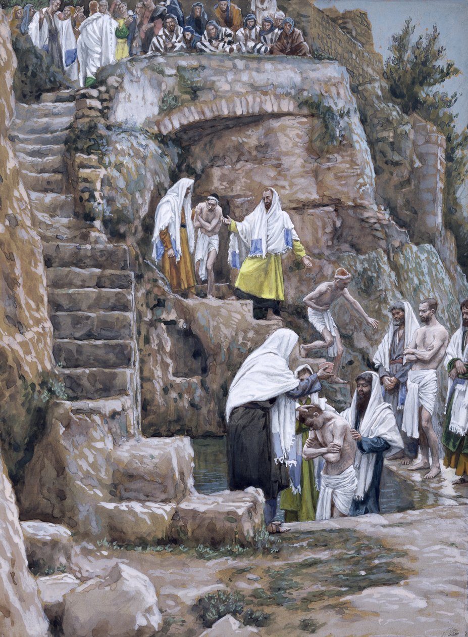 Jézus tanítványai keresztelve, illusztráció a Krisztus életéhez, 1886-94 körül (wc és gouache kartonon) alkotó: James Jacques Joseph Tissot