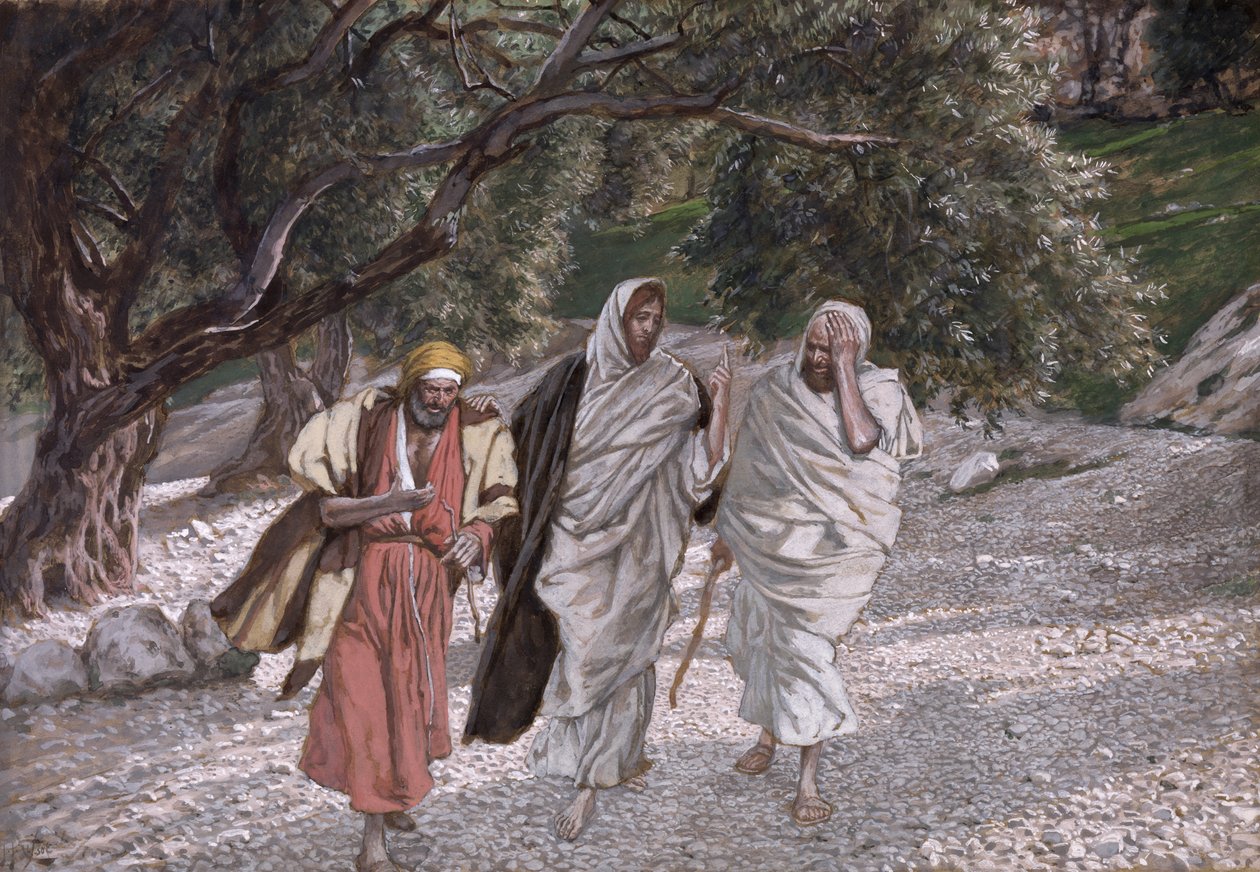 A tanítványok az emmauszi úton, illusztráció a Krisztus életéhez, 1884-96 (wc és gouache kartonon) alkotó: James Jacques Joseph Tissot