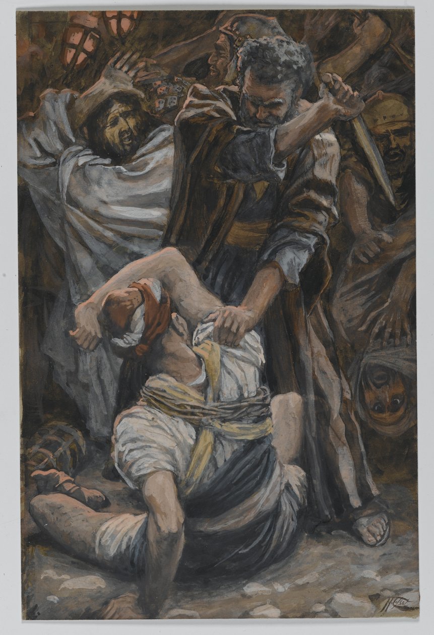 Malchus füle, illusztráció a mi Urunk Jézus Krisztus életéből alkotó: James Jacques Joseph Tissot