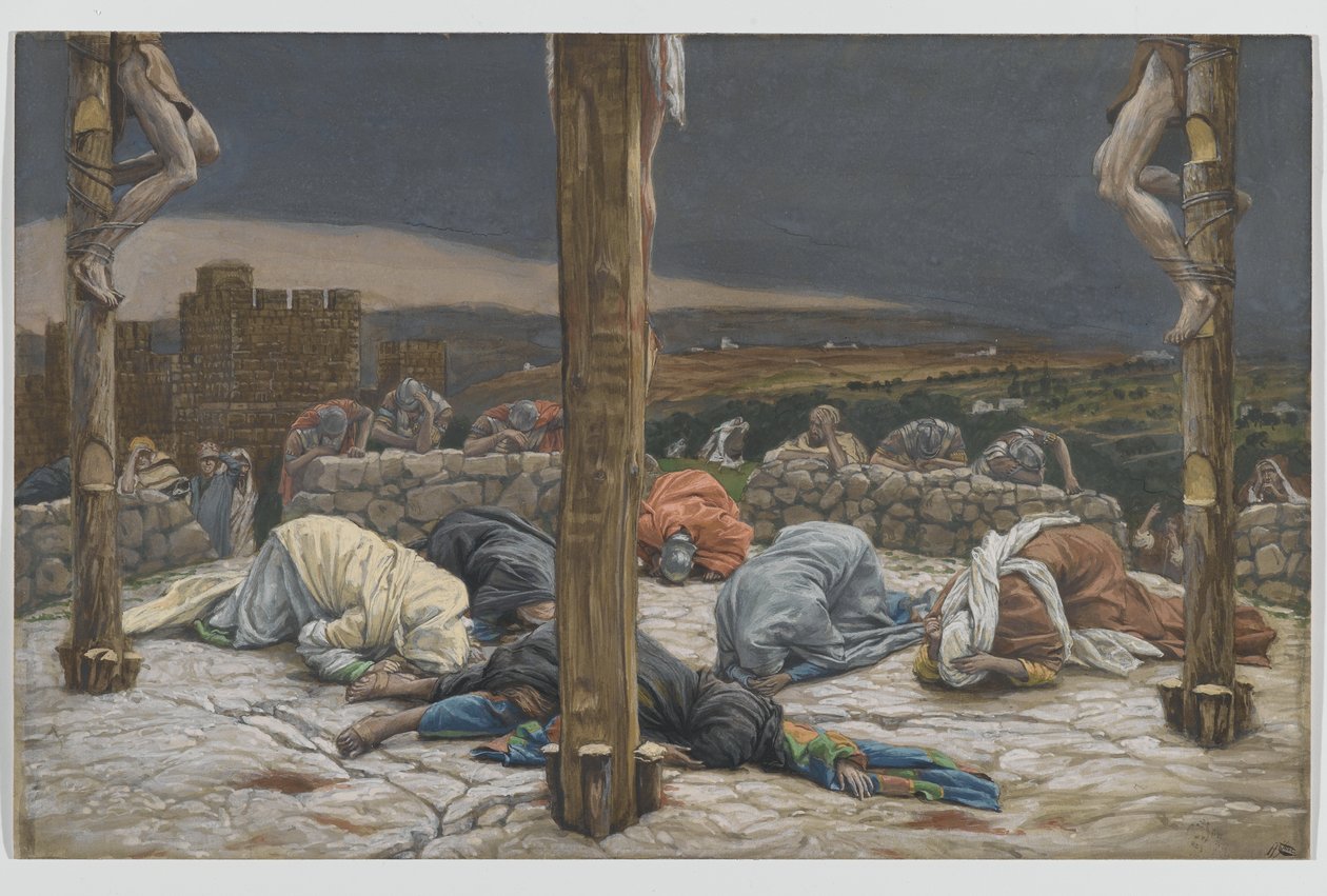 A földrengés, illusztráció az Urunk Jézus Krisztus élete, 1886-94 (wc grafit felett papíron) című könyvéből alkotó: James Jacques Joseph Tissot