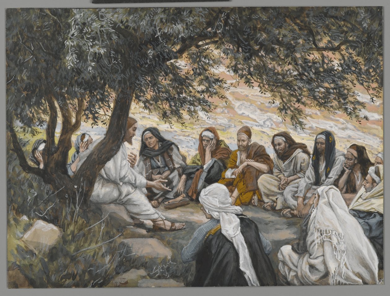 A buzdítás az apostolokhoz, illusztráció a mi Urunk Jézus Krisztus életéből (wc grafit fölött, papíron) alkotó: James Jacques Joseph Tissot