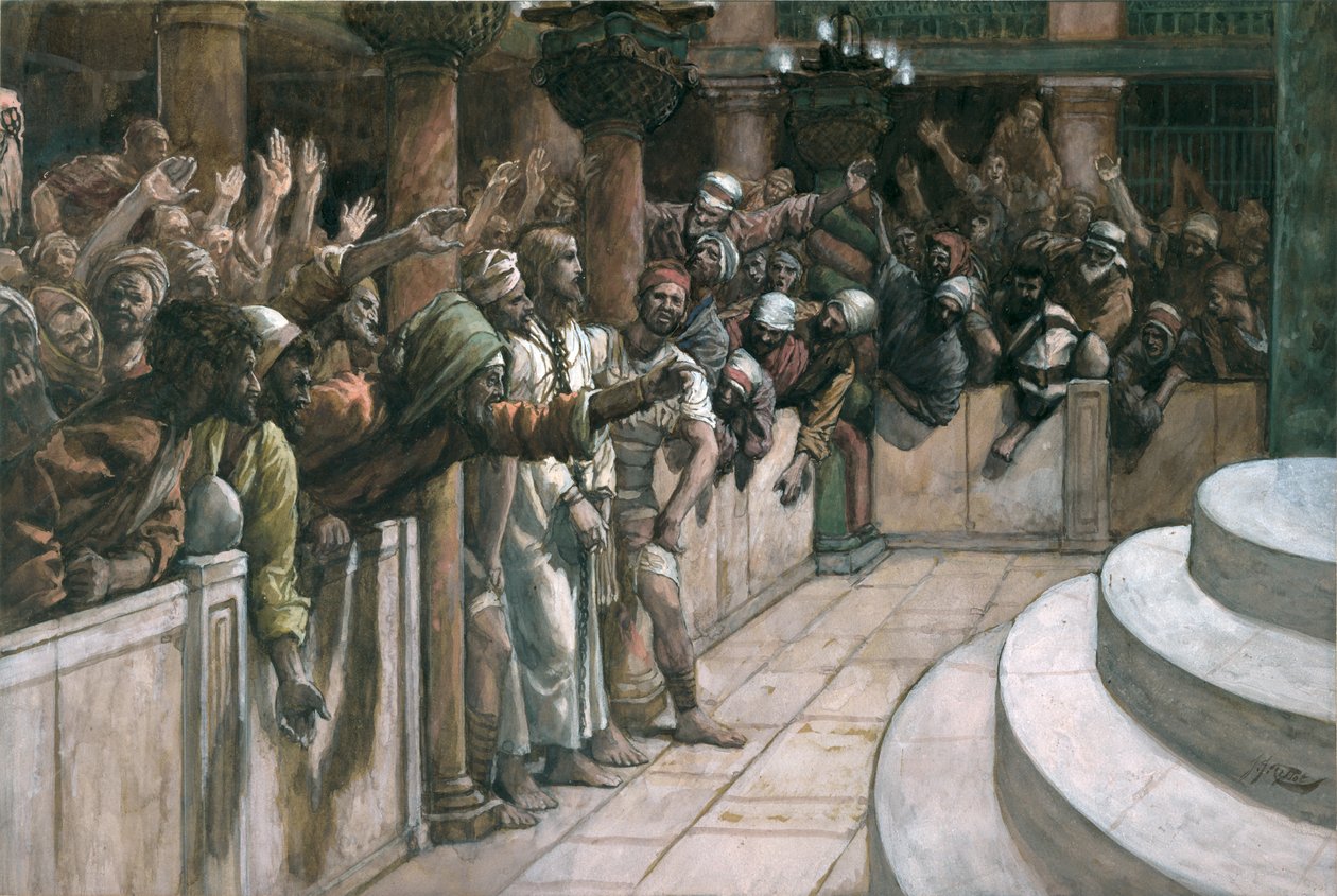 A hamis tanú, illusztráció a Krisztus életéhez, 1884-1896 (wc és gouache kartonon) alkotó: James Jacques Joseph Tissot