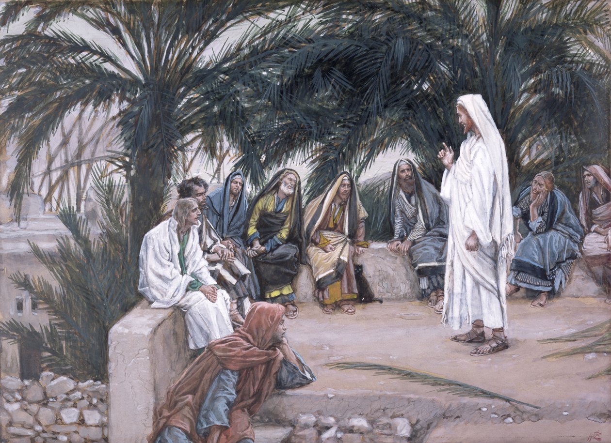 Az első lesz az utolsó, illusztráció a Krisztus életéhez, 1886-94 körül (wc és gouache kartonon) alkotó: James Jacques Joseph Tissot