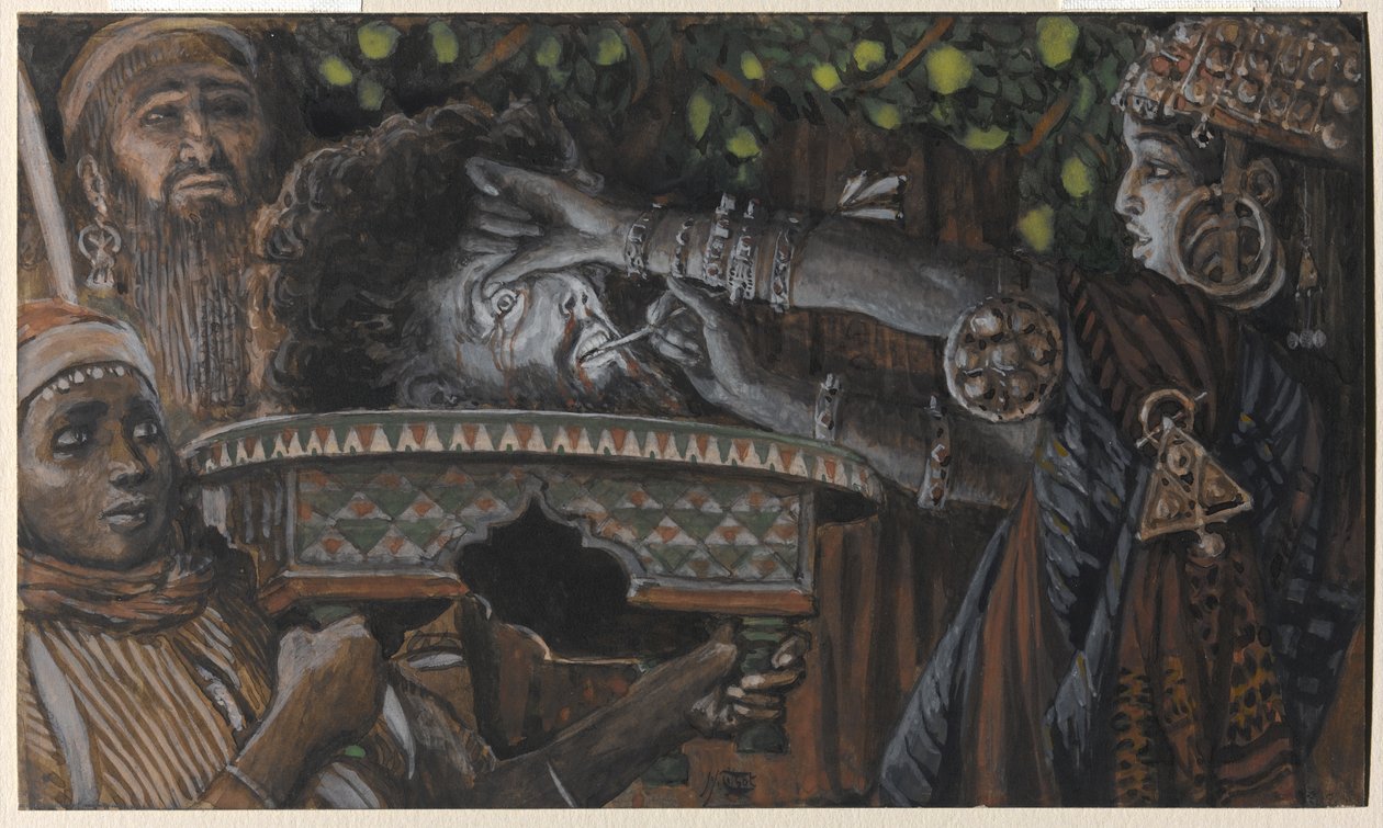 Keresztelő Szent János feje, illusztráció: Krisztus élete, 1886-94 (wc és gouache kartonon) alkotó: James Jacques Joseph Tissot