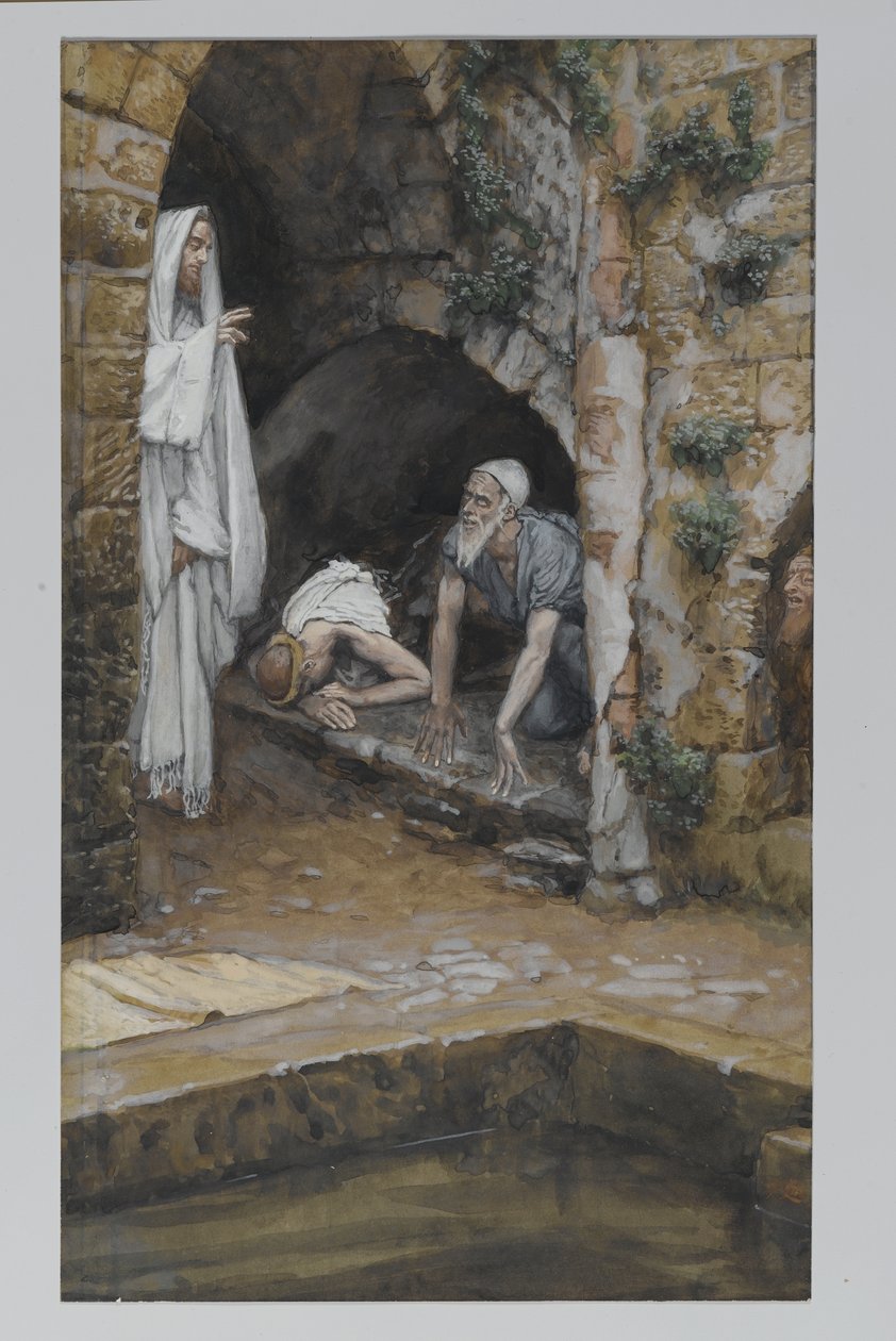 A fogyatékos ember, illusztráció a mi Urunk Jézus Krisztus életéből (wc grafit fölött, papíron) alkotó: James Jacques Joseph Tissot